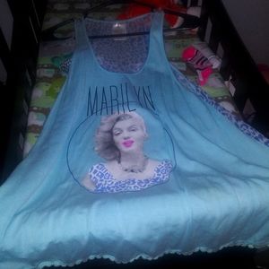 Sexy long marilyn monroe sheer tank top